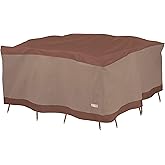 DUCKCOVERS Ultimate Water-Resistant 92 Inch Square Patio Table & Chair Set Cover, Outdoor Table Cover