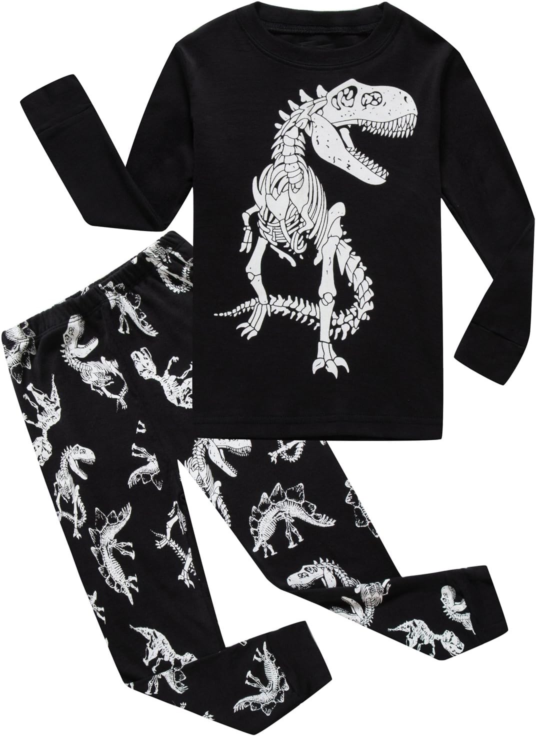 Boys Pajamas Long Sleeve Toddler Clothes Set Dinosaur 100% Cotton Little Kids Pjs Sleepwear