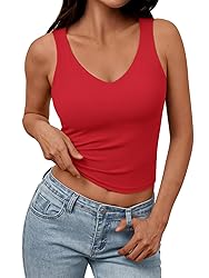 Trendy Queen Womens Tank Tops Double Lined Crop