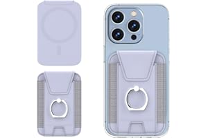 MAZYOYO 3 in 1 Mag safe Wallet, Men's Magnetic Wallet Card Cases with Cell Phone Holder, Magnetic Phone Wallet with Leather Privacy Flap for iPhone 15/14/13/12 Series, Purple