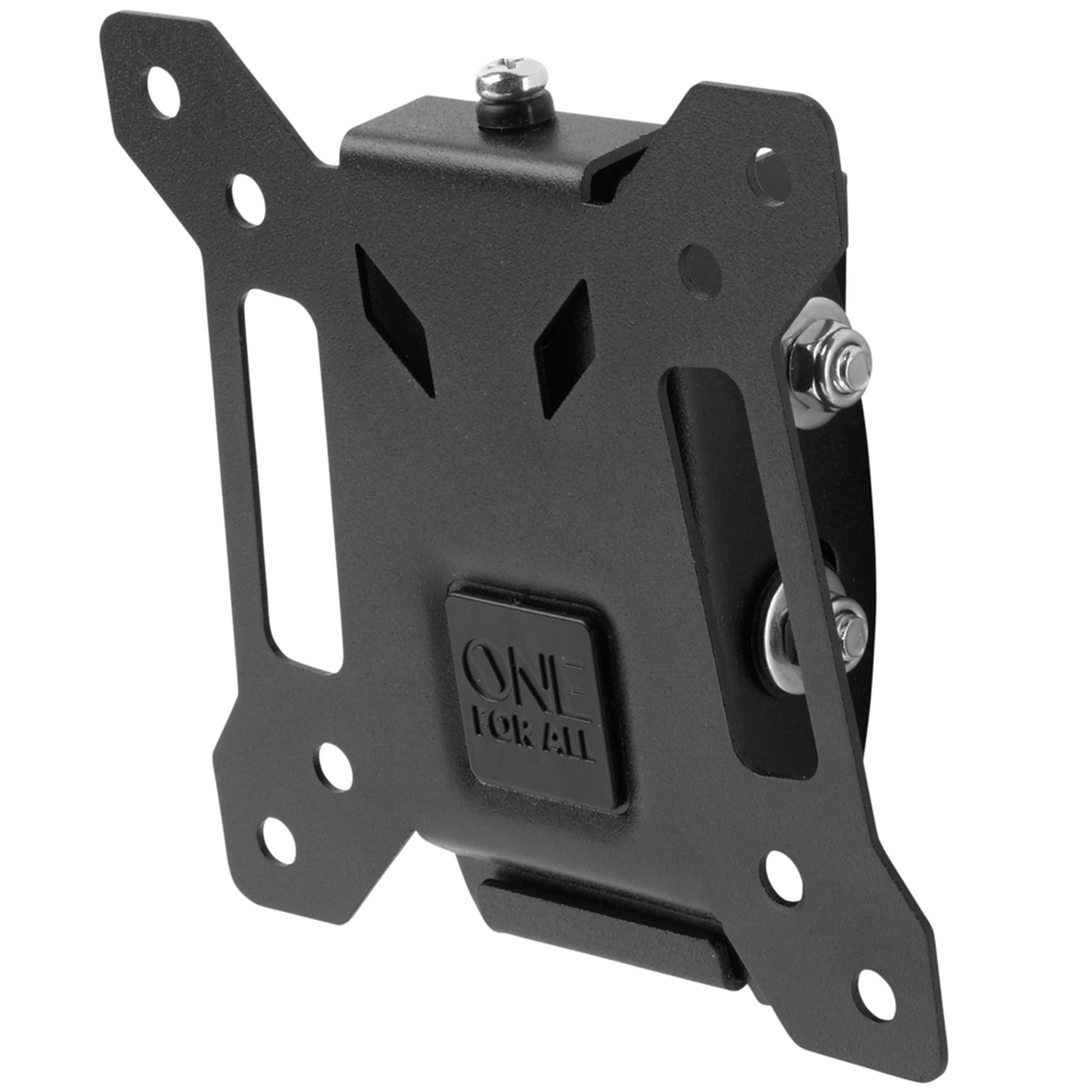One For All TV Bracket – Tilt (15°) Wall Mount – Screen size 13-27 Inch - For All types of TVs (LED LCD Plasma) – Max Weight 50kgs – VESA 75x75 to 100x100 - Free Toolbox app – Black – WM2121