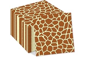 OXYLIPO 40Pcs Safari Giraffe Animal Print Napkins Disposable Jungle Animals Giraffe Dinner Paper Napkins Texture Tableware Birthday Baby Shower Party Supplies