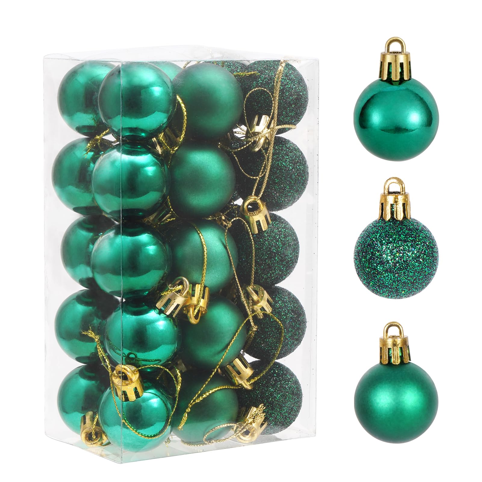 Photo 1 of 30ct St. Patrick's Day Decorations Ball Ornaments, 1.18" Shatterproof Tree Decorations, Perfect Hanging Ball for Indoor/Outdoor St. Patrick's Day Holiday Party Decor (Deep Green)