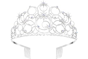Civlory Princess Crown Tiaras for Women Stellar Costume Girls Wicth Merch Hat Accessories for Halloween Party Favors Dress Outfits Adult