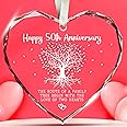 50th Anniversary Marriage Gifts for Couple - 50th Anniversary Wedding Gifts - 50th Wedding Anniversary Ornament - Anniversary Ornament for Couple, Her Him, Wife Husband, Parents - Glass Ornament