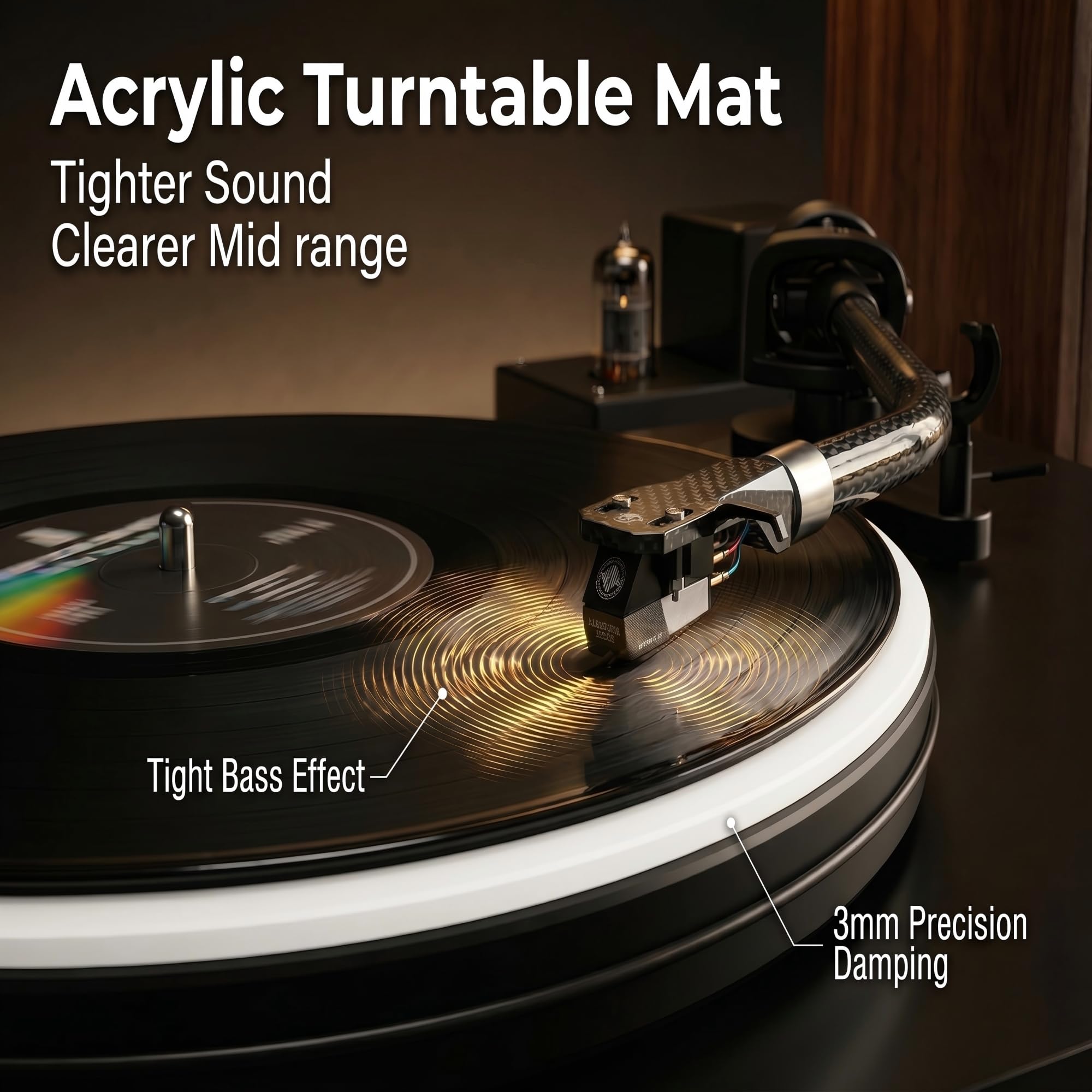 Musfunny Acryl Slipmat Turntable Mat: 30 cm Vinyl Slipmat Antistatisch 2