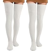 Pleneal Thigh High Socks - 1/2 Pairs Womens Thigh High Over Knee Boot Socks Leg Warmers