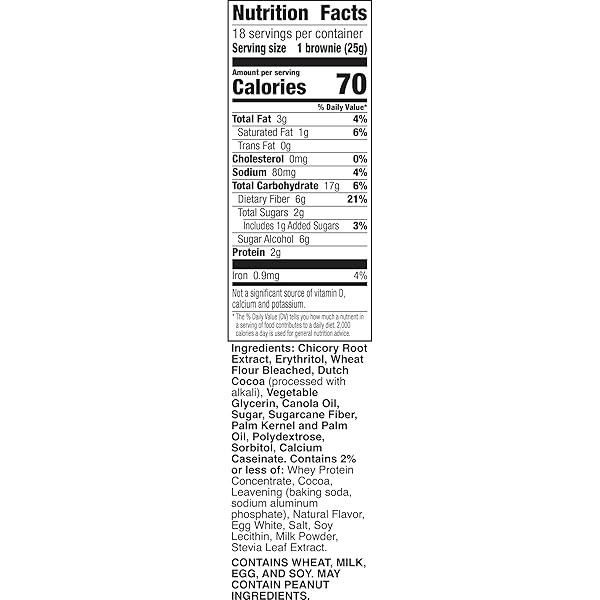 FIBER ONE 70 CALORIE BROWNIES, CHOCOLATE FUDGE, SNACK BARS, MEGA PACK, 18 BARS, 16 OZ