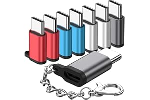 IIABC Micro USB to USB C Adapter,(8-Packs) Aluminum Type C Adapter Convert Connector with Keychain Charger Compatible Samsung Galaxy S10 S9 S8 Plus Note 9 8, LG V40 V35 G8 G7,Google Pixel 3 XL,Moto Z2 Z3