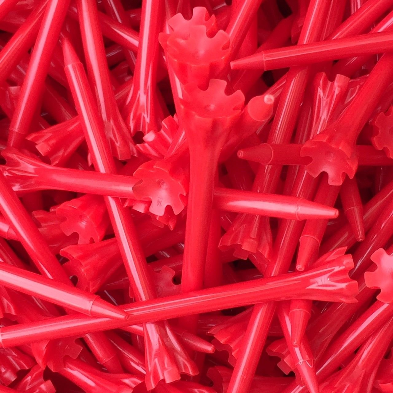 Champ Zarma Fly 3 1/4" Plastic Golf Tees - Red - 100 Tees in Bulk