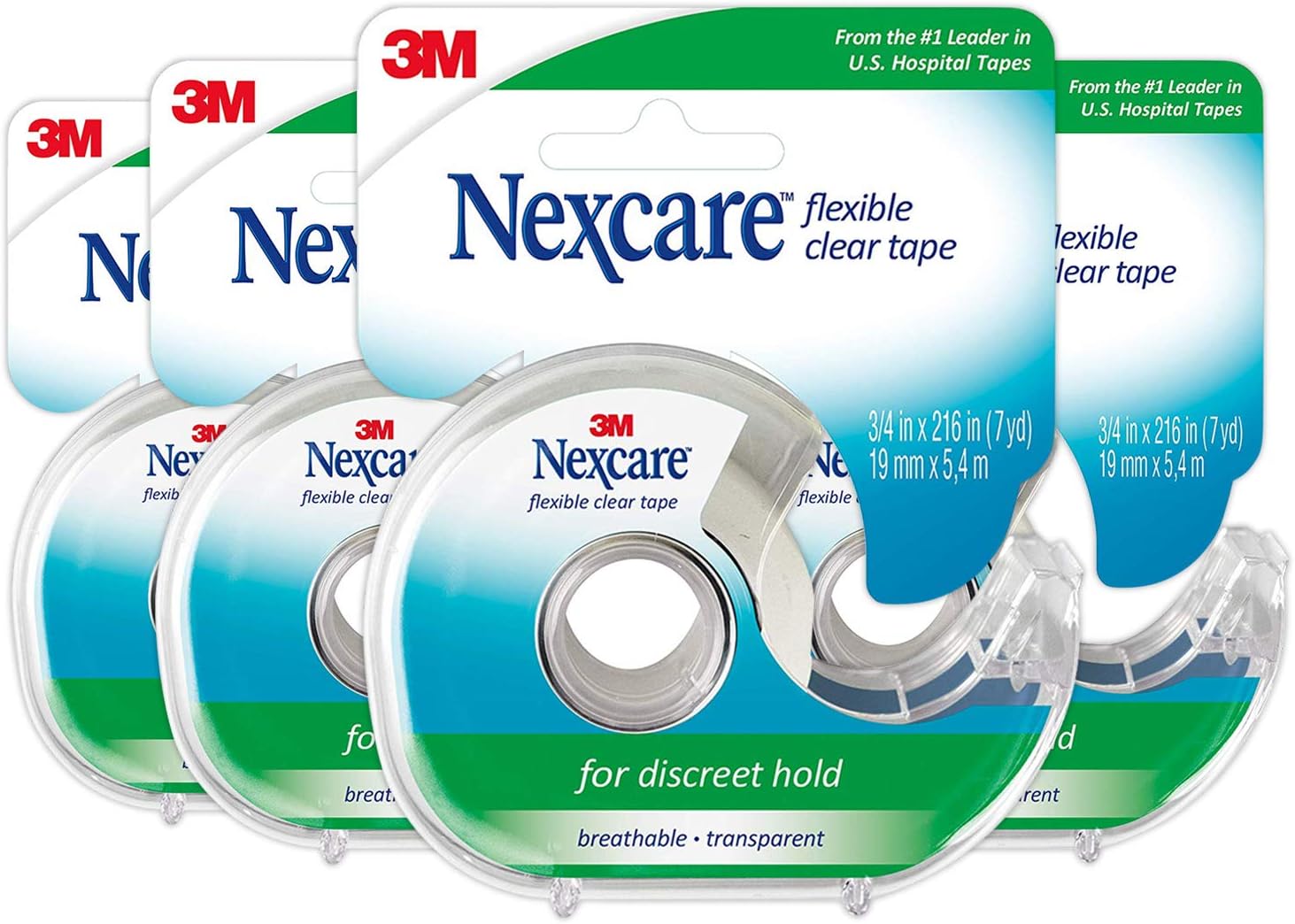 Nexcare Clear Tape 3/4" X 7 Yd (Pack of 4): Sports & Outdoors