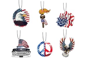 RONIAVL American Flag Air Freshener Hanging Rearview Mirror for Supplies Car Interior Accessories Household Air Freshener 6Pack Black Ice