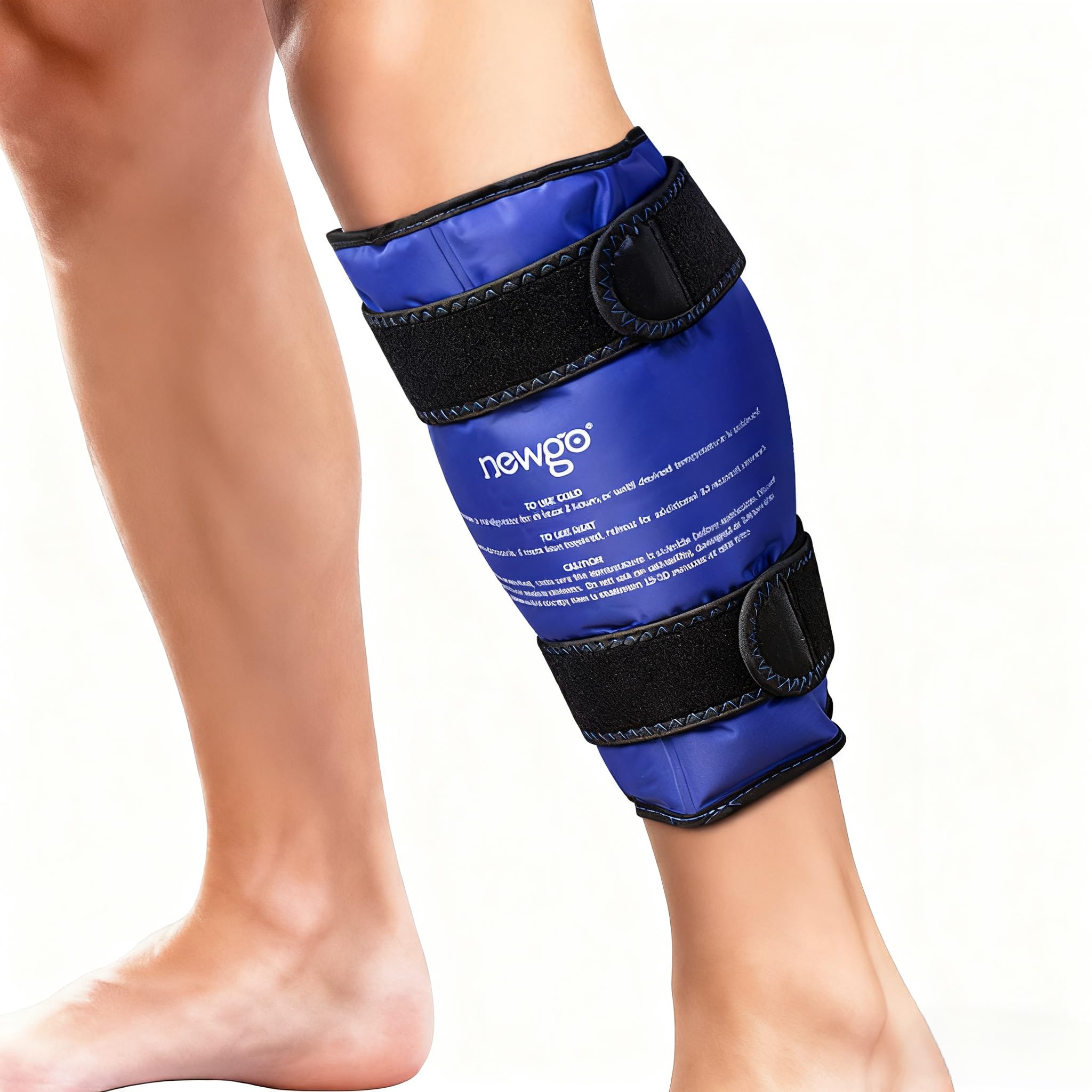 Photo 1 of NEWGO Shin Splint Ice Pack for Injuries, Calf Ice Pack Wrap for Shin Splint, Calf Strain, Post-Run, Tight Muscles, Leg Ice Wrap Gel Cold Pack for for Running Injuries - with Soft Plush Backing