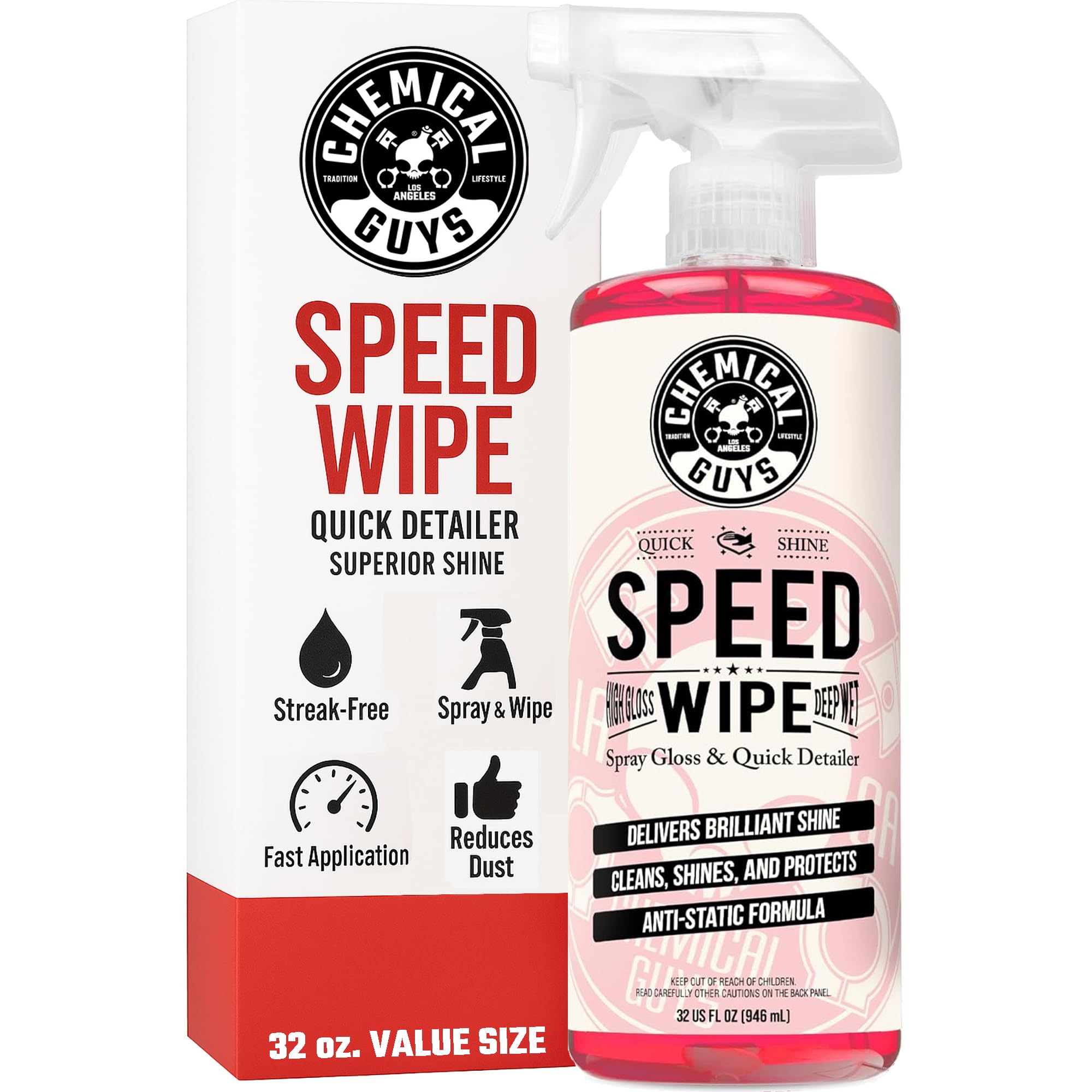 Chemical Guys, Speed Wipe Quick Detailer Spray, High Gloss, Cherry, 32 oz