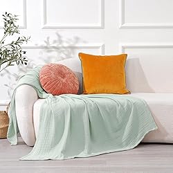 PHF 100% Cotton Muslin Throw Blanket 50" x