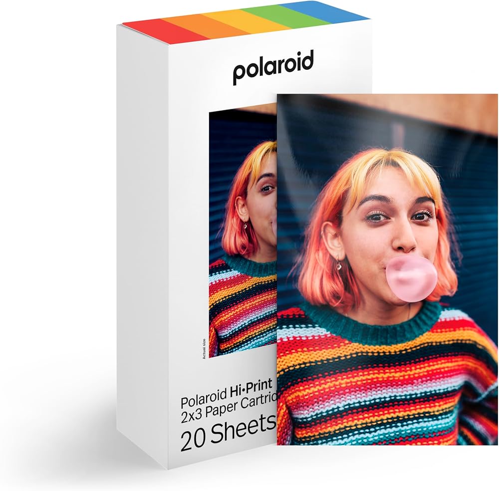 Polaroid Hi-Print Paper 2x3 Paper Cartrigde 20 Sheets Sticky Back