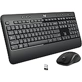 Logitech MK540 Advanced Wireless Keyboard and Mouse Combo for Windows, 2.4 GHz Unifying USB-Receiver, Multimedia Hotkeys, 3-Y