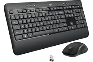 Logitech MK540 Advanced Wireless Keyboard and Mouse Combo for Windows, 2.4 GHz Unifying USB-Receiver, Multimedia Hotkeys, 3-Y