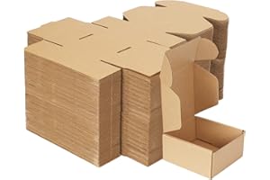 MEBRUDY 4x4x2 Inches Shipping Boxes Pack of 100, Small Corrugated Cardboard Box for Mailing Packing Literature Mailer