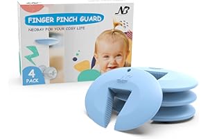 Neobay Door Pinch Guard, Durable Silicone Door Stopper for Babies. Finger Pinch Guard Prevents Finger Pinch Injuries, Slammin