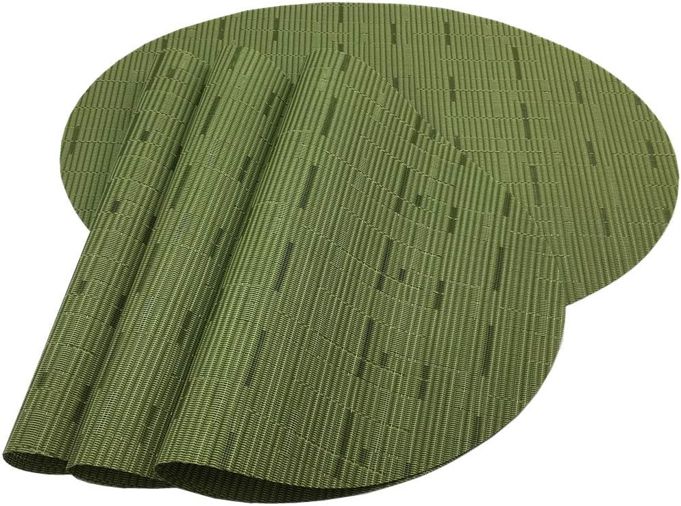 RedA Placemats, Imitation Bamboo Oval Woven Vinyl Heat