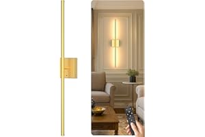 1 Pack Battery Powered Wall Sconce Light: Gold Rechargeable Wall Lights with Touch and Remote Control, 360°Rotation, 4CCT Dim