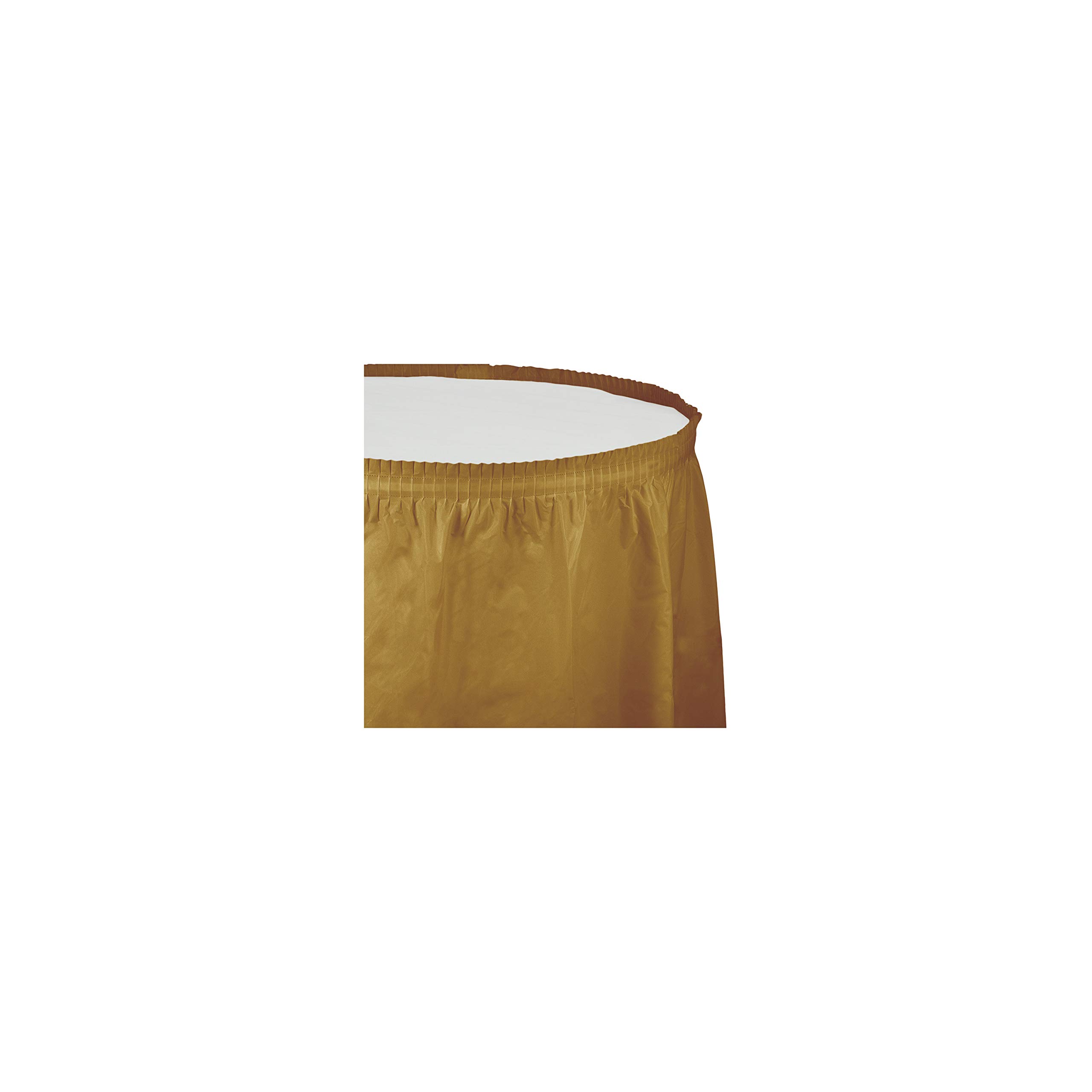 Creative Converting Plastic Table Skirt, 14-Feet, Glittering Gold