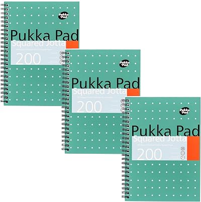 Pukka Pad A5 Squared Jotta Notebook 3-Pack 200 Pages 5mm Squares 80GSM