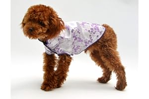 Lovelonglong 2019 Dog Costumes Cheongsam Qipao Dresses for Small Dogs Pet Tang Dynasty Costume for Boston Terrier Pugs XXL Violet