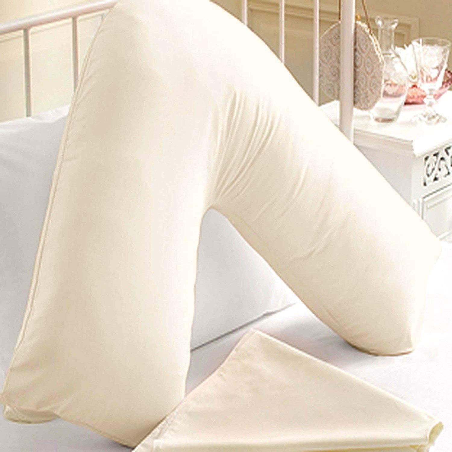 Sunshine Linens Plain Polycotton Back & Neck Support V Shaped