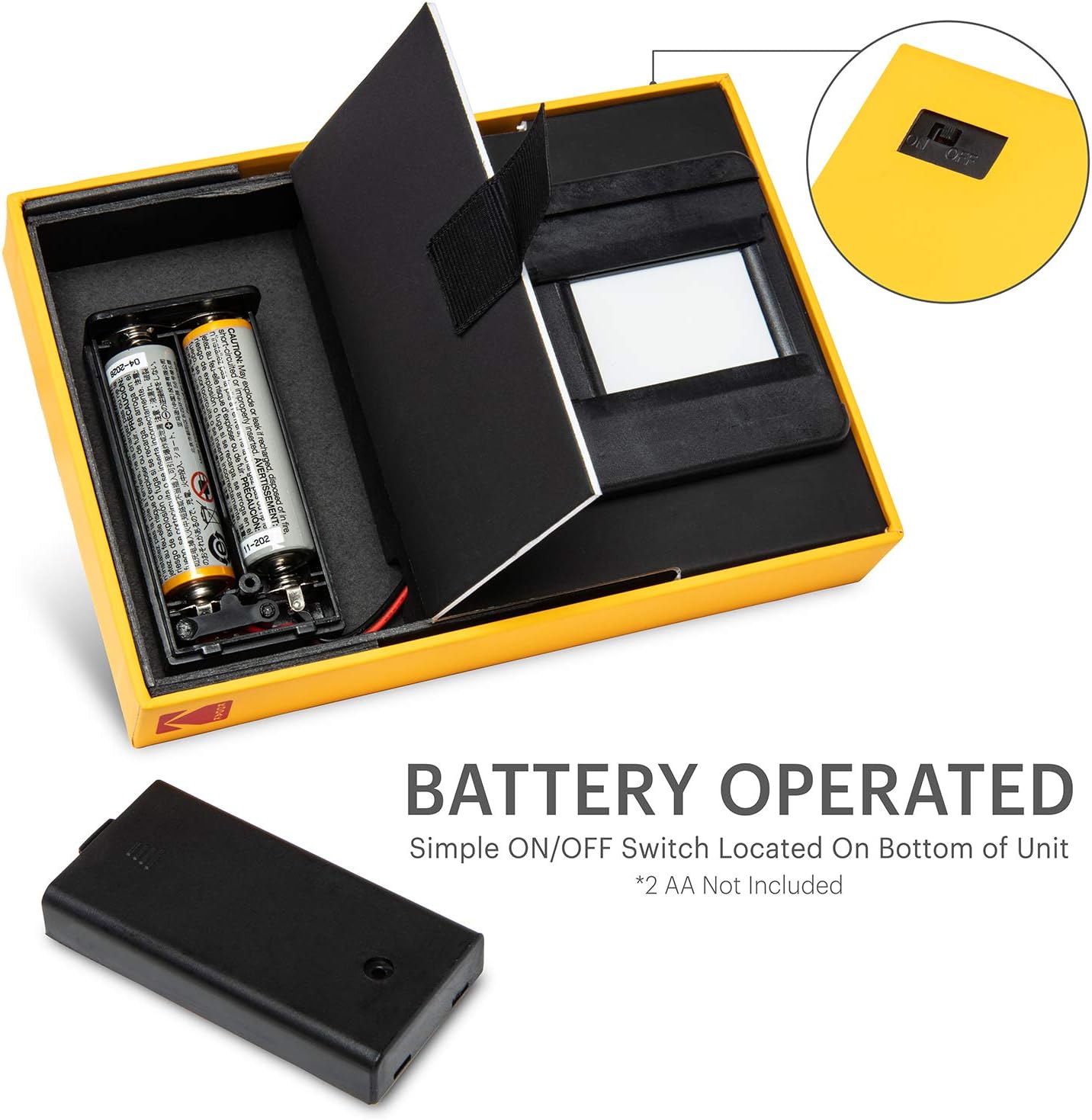 KODAK Mobile Film Scanner - Fun Novelty Scanner Lets You Scan and Play with Old 35mm Films & Slides Using Your Smartphone Camera - Cardboard Platform & Eco-Friendly Toy LED Backlight: Electronics