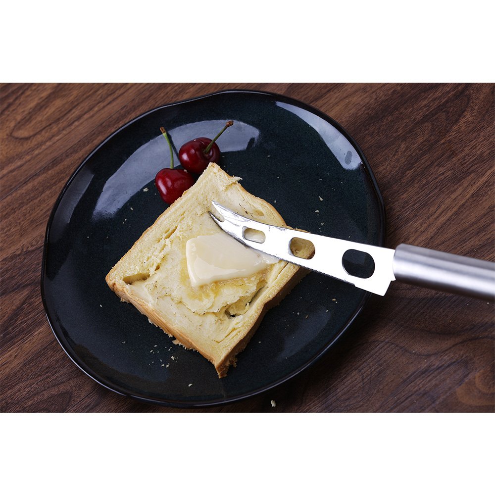 TAFOND Stainless Steel Non-stick Multi-Use Semi-Hard and Hard Cheese Fruit and Veggie Knife with Open Surface Blade