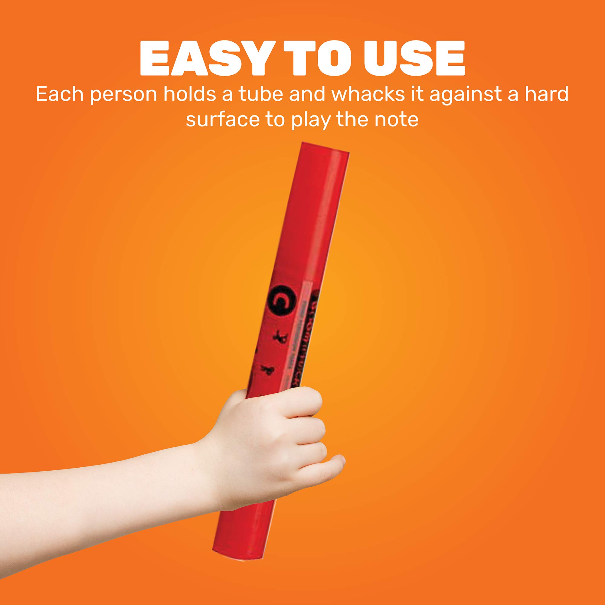 Constructive Playthings Boomwhackers Music Tubes, C to C Scale Musical Sound Tube, Classroom Instruments for Kids, Diatonic Set of 8