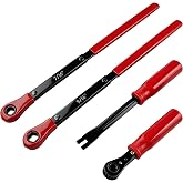 JAVENYIMAN Slack Adjuster Tools Heavy Duty Truck, Professional Brake Adjustment Repair Tool Kit Fork End Release Tool and Double Square Ratcheting Wrench, 5/16" 7/16" 9/16" 4Pcs/Set