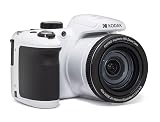 Kodak PIXPRO AZ405-WH 20MP Digital Camera 40X Optical Zoom 24mm Wide Angle Lens Optical Image Stabilization 1080P Full HD Video 3" LCD Vlogging Camera (White), Full Frame