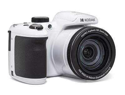 Kodak PIXPRO AZ405-WH 20MP Digital Camera 40X Optical Zoom 24mm Wide Angle Lens Optical Image Stabilization 1080P Full HD Video 3" LCD Vlogging Camera (White), Full Frame