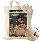 Miss Adola Canvas Tote Bag with Pocket - Aesthetic Cute Canvas Bag for Women Shoulder Totes for Shopping, Work, Gym