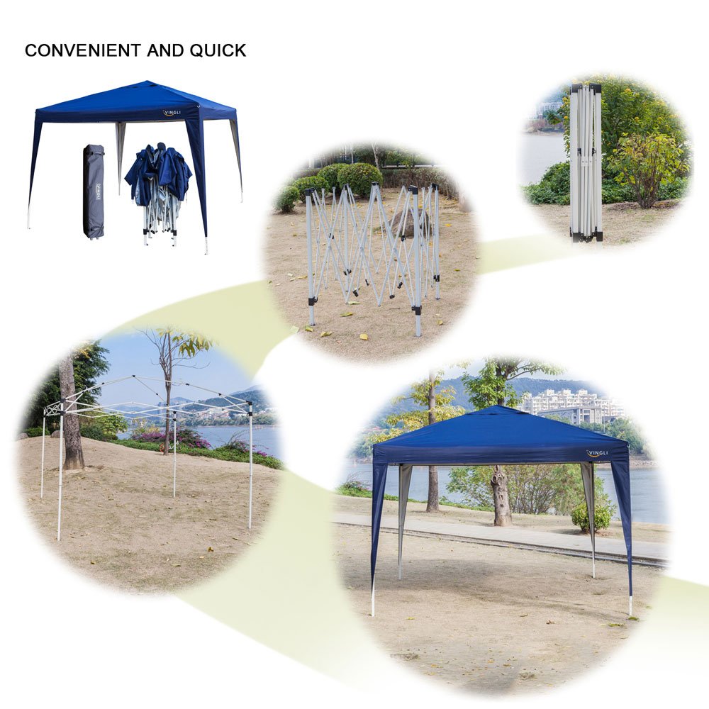 VINGLI 10 x10 Outdoor Canopy Gazebo Tent W 4 Removable Sidewalls