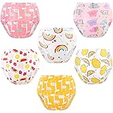 Nutyomi Baby Cotton Training Pants 6 Packs Toilet Training Underpants Absorbent Toddler Potty Training Underwear 2T-5T