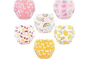 Nutyomi Baby Cotton Training Pants 6 Packs Toilet Training Underpants Absorbent Toddler Potty Training Underwear 2T-5T