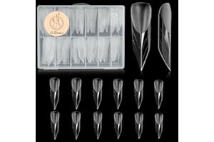 C12rtive 120Pcs Matte Dual Nail Forms,Pointed Shape Extension Poly Nail Gel Nail Forms Full Cover Nail Molds 12 Sizes for Solid Nail Gel Glue Nail Art Design Salon & DIY