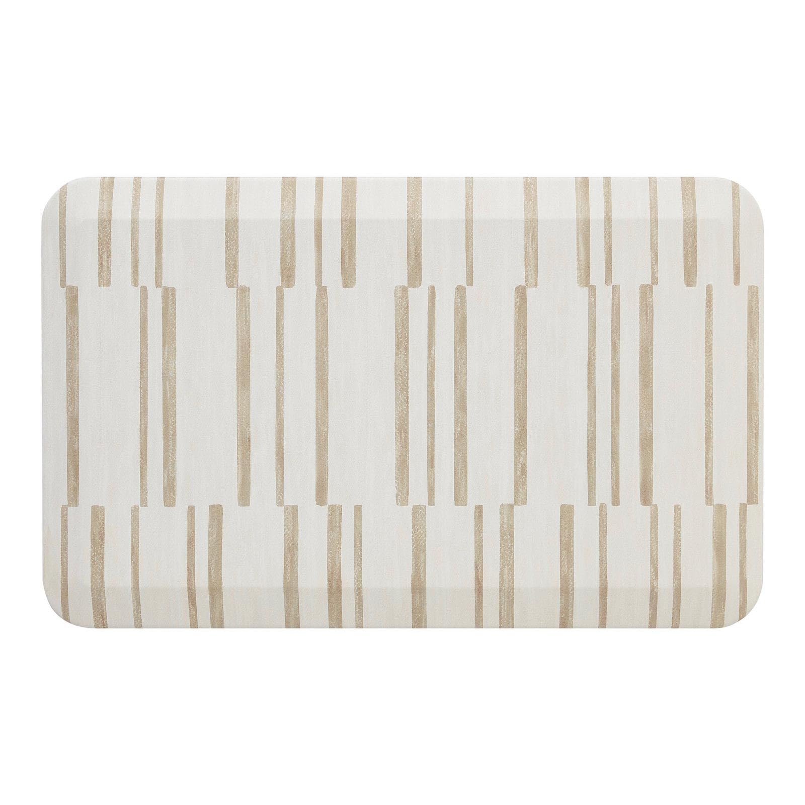 Photo 1 of House of Noa Nama Standing Mat – Anti-Fatigue Cushioned Kitchen Mats for Floor | Ergonomic Bounce-Back Foam Kitchen Mats | Anti-Fatigue Mats for Kitchen & Standing | Nara Stripe Natural | 22" x 36"