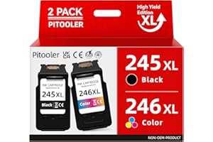 Pitooler for Canon Ink 245 246, Printer Ink for Canon PG-245XL 246XL Black Color, for Canon TS3420 Ink Cartridges, Fit for Pi