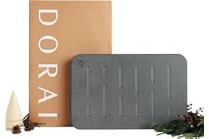 Dorai Home Bath Stone – Luxury Quick-Drying Stone Bath Mat, Non-Slip Surface, Rubberized Bottom Pad, Rain Slate