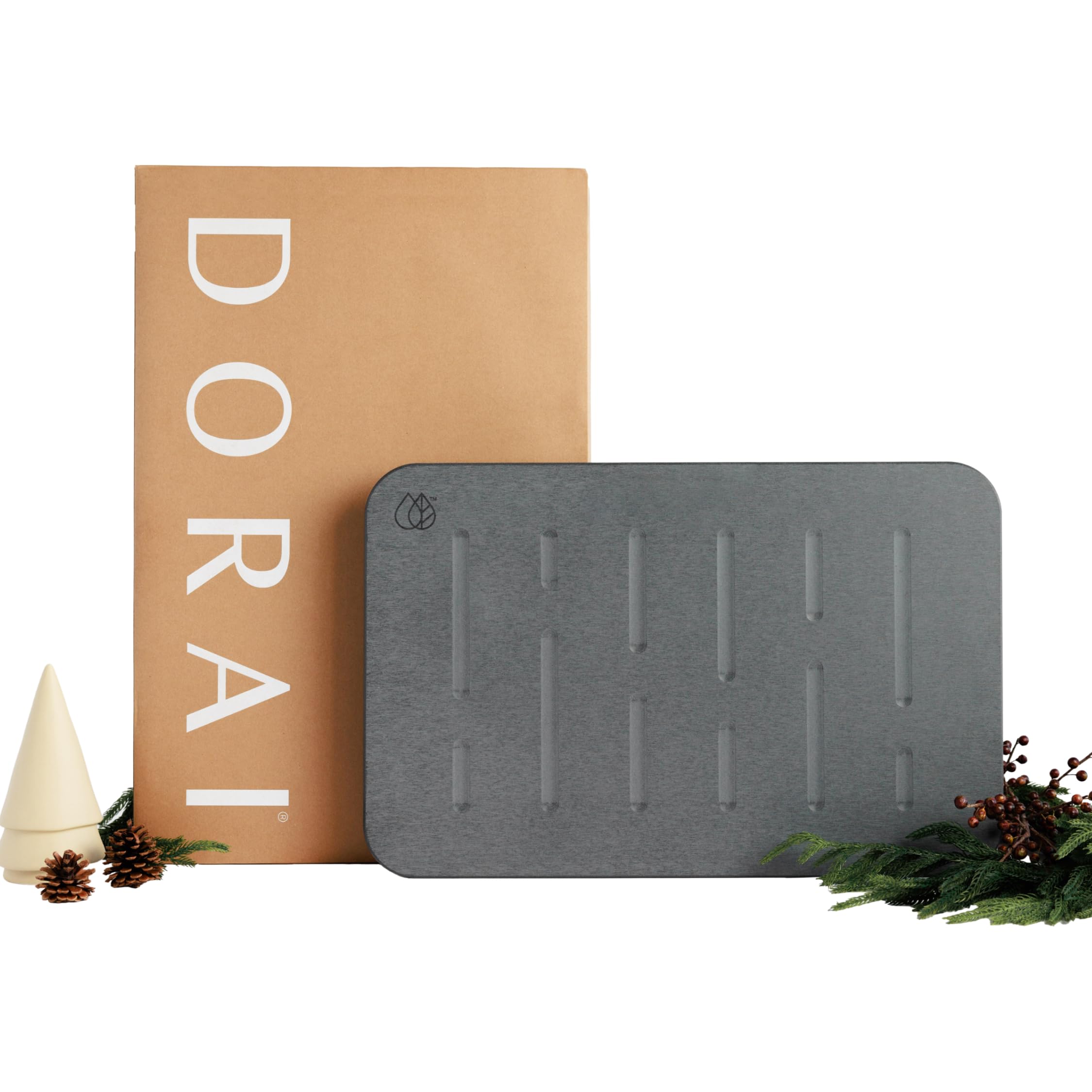 Photo 1 of Dorai Home Bath Stone – Luxury Quick-Drying Stone Bath Mat, Non-Slip Surface, Rubberized Bottom Pad, Rain Slate