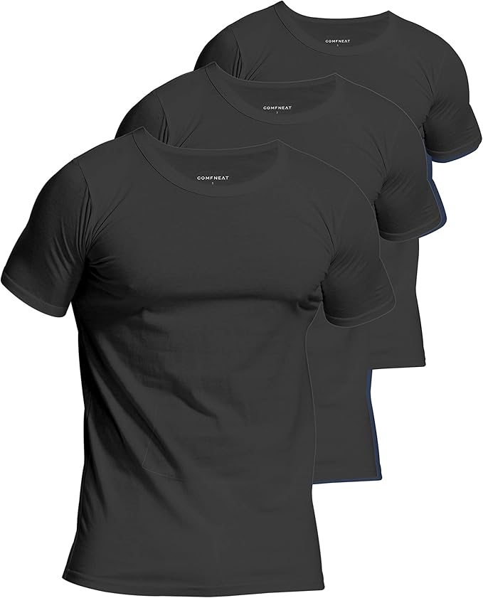 Comfneat Men's 3Pack Undershirts Cotton Spandex Stretchy Comfy VNeck