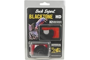Buck Expert Blacktone HD Single Straight Turkey Call – Diaphragm Mouth Call for Wild Turkey Hunting – Handcrafted, Realistic 