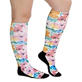 Artfasion Non Binding Diabetic Socks: Hospital Calf Socks for Men Women Elderly Pregnant Bariatric Size 9-15