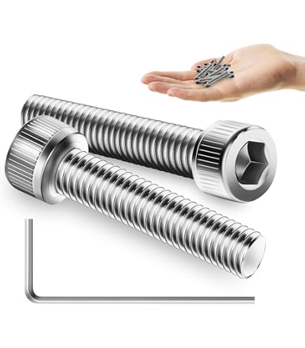 Hilitchi 180-Piece M4 Stainless Steel Hex Socket Button Head Bolt & Nut Assortment Kit – 304 Stainless