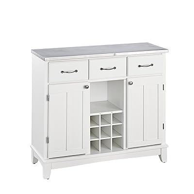 Buffet of Buffets White with Stainless Steel Top by Home Styles